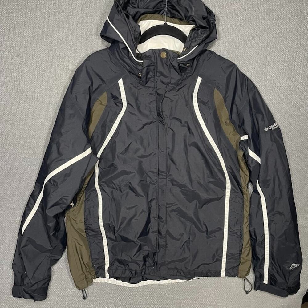 Columbia Titanium Women's Windbreaker Hooded Jacket XL Normcore Granny Cabin